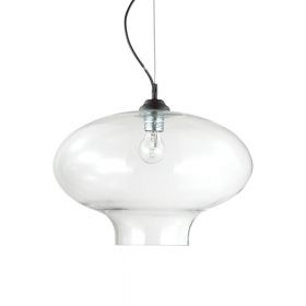 BISTRO pendant lights with glass shade in clear or smoke Pendelleuchte mit groem, bauchigem Glas. Form 3.
