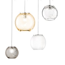 OTO Italian spherical glass lamp with twisted glass