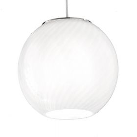 OTO Italian spherical glass lamp with twisted glass Groe Ausfhrung 18 cm in Opal-wei.