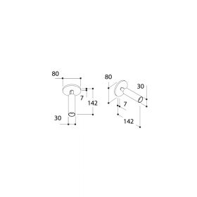 NOBEL ELBOW WC dimmbarer Dreh- und schwenkbarer LED Deckenspot Abmessung des kleinen LED Deckenspots.