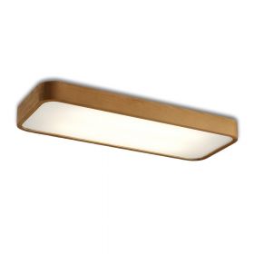 URS Large rectangular ceiling light framed with beech wood