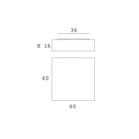 MONOBLOQUE Flat ceiling light Abmessungen der Textilleuchte.