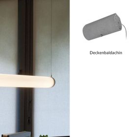 MUDEST Lange LED Hngeleuchte aus Beton Deckenbaldachin auch aus Beton.
