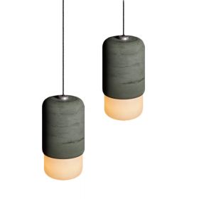 KOKONI concrete lamp with glass shade