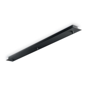 Lnglicher Deckenbaldachin mit 3 Auslssen Schwarze Variante des 88 cm lange Baldachins.