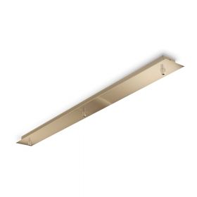Lnglicher Deckenbaldachin mit 3 Auslssen Das Deckenteil fr 3 Lampen in der Oberflche Messing.
