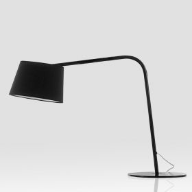 EXCENTRICA Sweeping table lamp in black or white