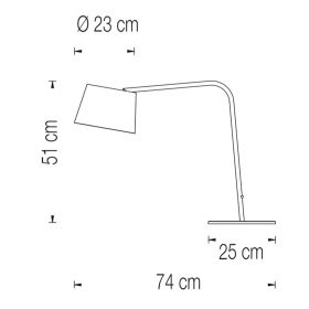 EXCENTRICA Ausladende Tischleuchte in Schwarz oder Wei Abmessungen der Textiltischleuchte.
