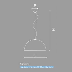 ICEBOMB Groe Halbkugel Pendelleuchte aus weissem Glas