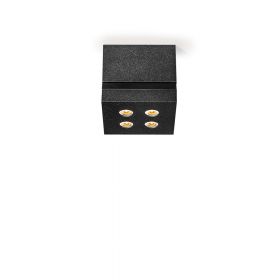 PANDORA Dimmbarer LED Spot fr schrge Wand Hochwertiger LED Deckenspot in Schwarz mit 4 Spots..