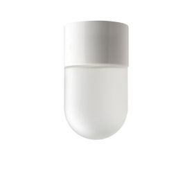 PILL Deckenleuchte aus Porzellan IP20 Variante mit satiniertem Glassturz.