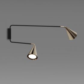 GORDON 2-light Italian wall light with movable shades