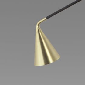 GORDON 2-light Italian wall light with movable shades 20er Jahre Einfluss Messing gebrstet plus Schwarz.