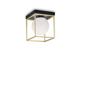 LORETTO ceiling light with spherical glass and brass