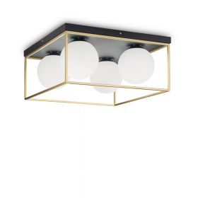 LORETTO ceiling light with spherical glass and brass