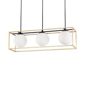 LORETTO 3-light pendant lamp Pendant lamp with spherical glass and brass