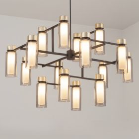 ORIENTE Modern Italian chandelier with brass and glass tube