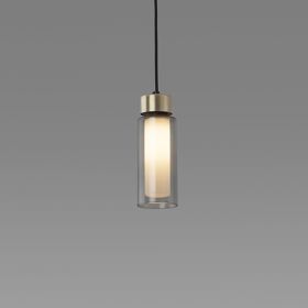 ORIENTE Italian pendant light with brass and glass tube