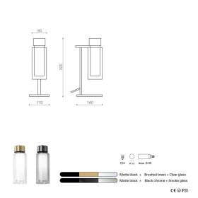 OSMAN Italienische Designleuchte Glas Messing Abmessungen Glas-Designleuchte.
