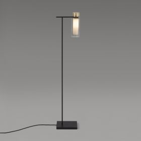 ORIENTE Italian floor lamp with brass and glass tube