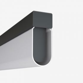 AULA LED Linienleuchte Halterung der Linienleuchte in Basaltgrau.