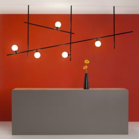 SUSPENDED SYSTEM Modular luminaire system with four different light sources