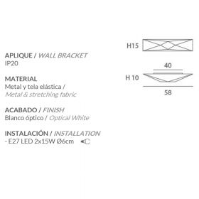 SUBRA Design Wandleuchte lnglich Abmessungen der spanischen Wandleuchte.