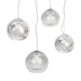 GEMMA Italian pendant light made of cut crystal glass