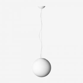 ONA White spherical glass pendant light with steel cable suspension Hochwertiger Pendelleuchte mit Kugelglas in in 20, 30, 40 oder 50 cm.