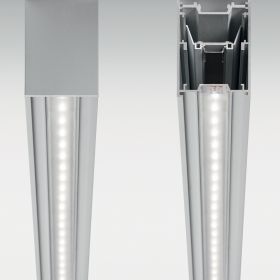 FLUO WIDE BI EMISSION Schmale LED Pendelleuchte Linienleuchte mit verblendeten LED Strips.