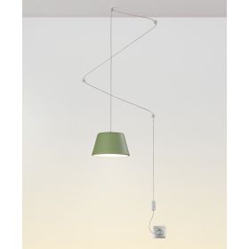 MAGNUS Pendelleuchte mit Schalter und Stecker Pendelleuchte mit langem Kabel, Grün.