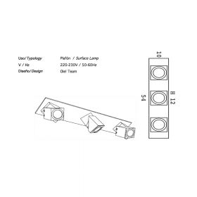 NANDO 3-lamp movable ceiling spotlight