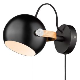 SERIO Kleine Wandleuchte Kugelkopf Schwarze Wandleuchte mit verstellbarem Lampenschirm.