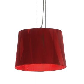 DRESS M2 pendant light with satin shade Roter Lampenschirm der DRESS Leuchte.
