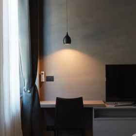 EASY SYSTEM 1-flammiges Pendel Matt schwarzer Lampenschirm, schnes LED Licht.
