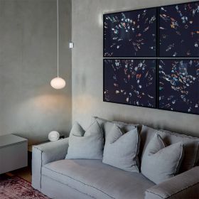 EASY SYSTEM 2-flame pendant Minimalistisches Pendel: Kleiner Opalglasschirm.