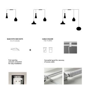 EASY SYSTEM 4-flammiges Pendel Mehrflammiges Pendelleuchten System.