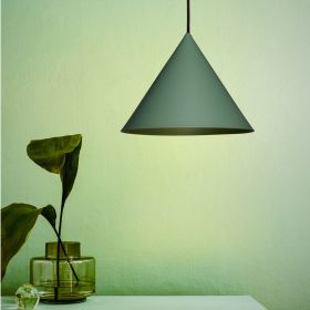 KONKO LIGHT Colored pendant light in cone shape Pendelleuchte Metall-Kegel Grn.