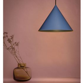 KONKO LIGHT Colored pendant light in cone shape Schlicht und Schn: Pendelleuchte in Indigo Blau.