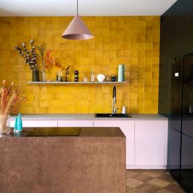KONKO LIGHT Colored pendant light in cone shape Rosa Pendelampe in moderner Kche.