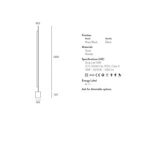 COLN Special design floor lamp Abmessung und Lumen der Stehleuchte