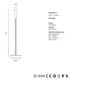 CERATIO Design Wandleuchte mit flexiblen Wandarm Abmessung der Flexarm-Wandlampe.