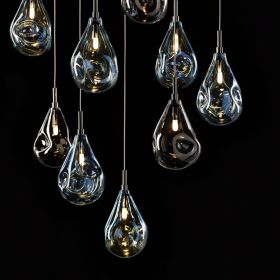 SOAP MINI Kaskaden Leuchte mit 3 Pendeln Jedes Lampenglas ist einzigartig.