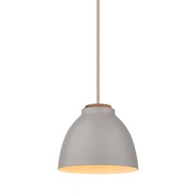 ALVAR Moderne Pendelleuchte mit Metalllampenschirm Variante in Hellgrau.