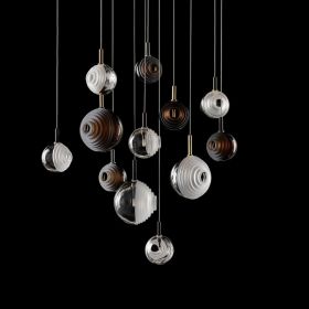DARK & BRIGHT STAR cascade luminaire with 3 pendants Dark & Bright Star als Konstellation.