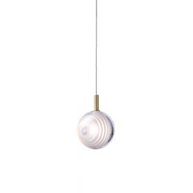 DARK & BRIGHT STAR cascade luminaire with 3 pendants Kleine Variante der Glasleuchte mit Messing Halterung.
