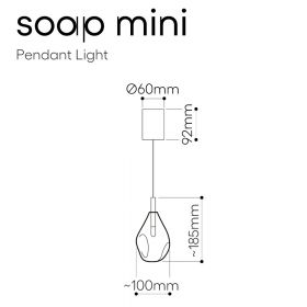 SOAP MINI Small high-quality glass luminaire Abmessungen der kleinen Glasleuchte.