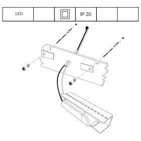 SOFFA LED Halbrunde Wandleuchte aus Leichtbeton Montagezeichnung der Wandleuchte mit LED Technik.
