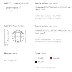CANTIERE Moderne Industriedesign Deckenleuchte Abmessung der groen LED Leuchte.
