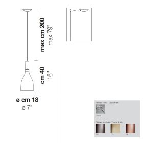 SCINTILLA Hochwertige Glasleuchte Abmessungen der LED Glasleuchte.